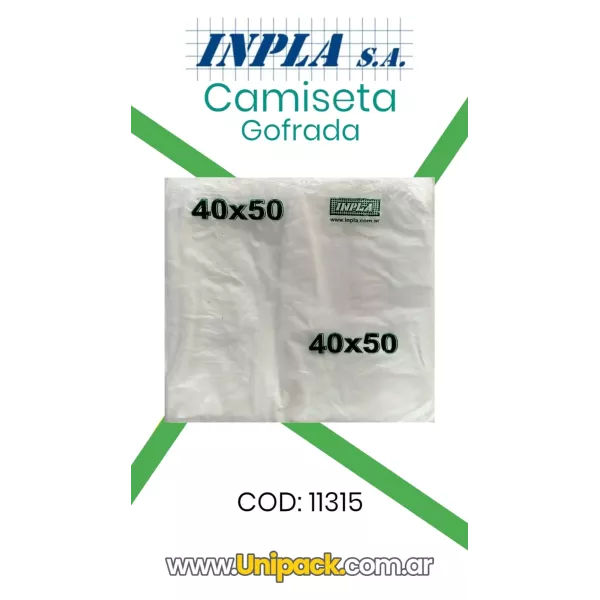 CAMISETA STD 38 X 48 INPLA GOFRADA