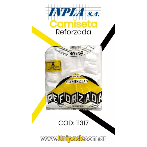 CAMISETA 40 X 50 INPLA REFORZADAS X 100U.