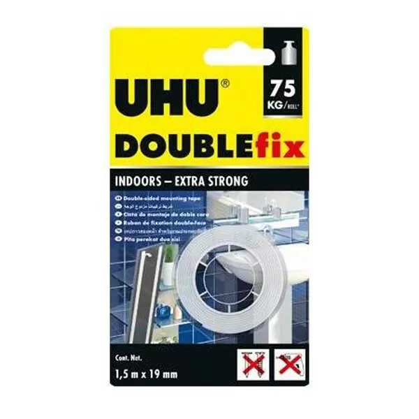 CINTA DOBLE FAZ UHU EXTRA FUERTE 19MM X 1,5MT