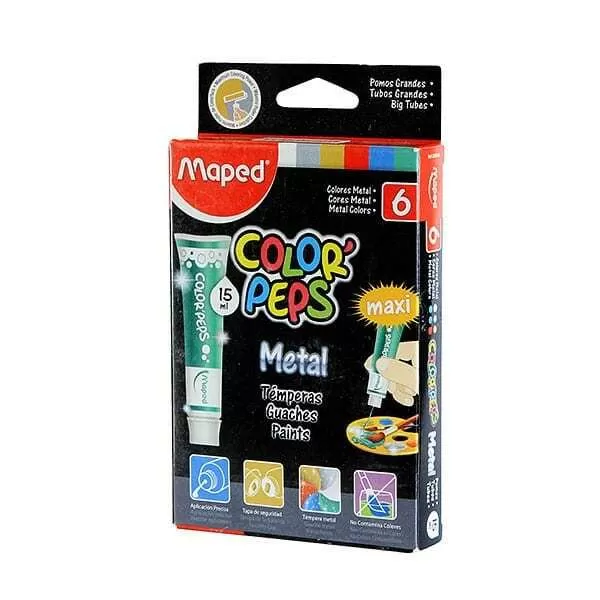 TEMPERA COLORPEPS 15ML X 6U METAL