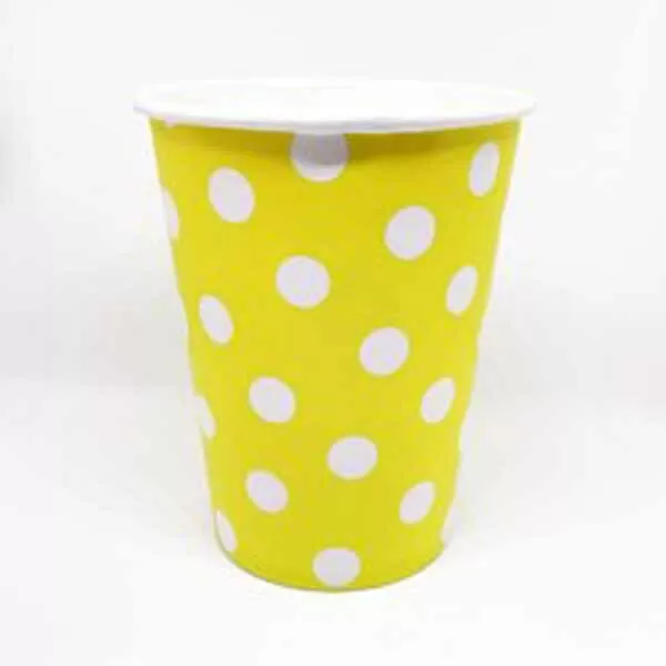 VASO POLIPAPEL AMARILLO LUNAR BCO 8 OZ X 20U