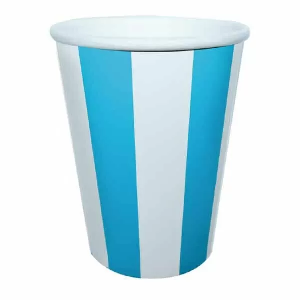 VASO POLIPAPEL RAYA CELE/BLANCO 8 OZ X 20U