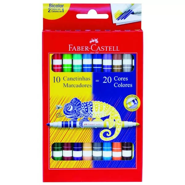MARCADOR BICOLOR FABER CASTELL X 10U