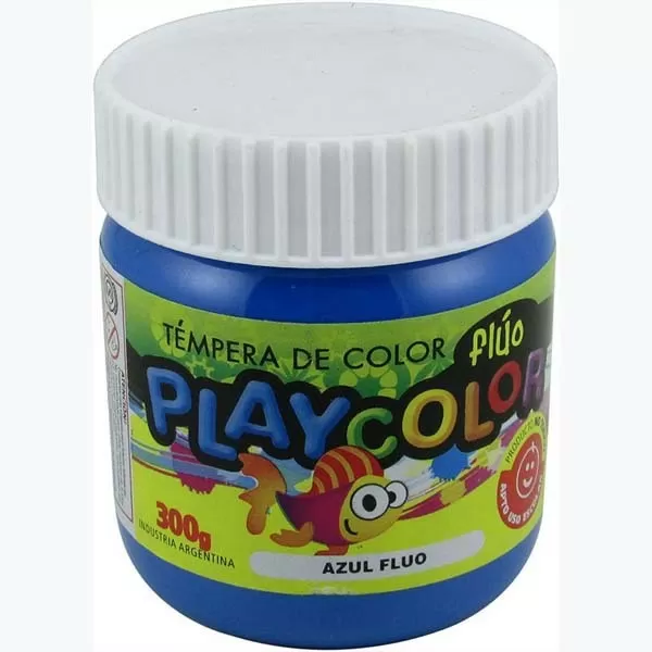 TEMPERA PLAYCOLOR POTE 300G AZUL FLUO