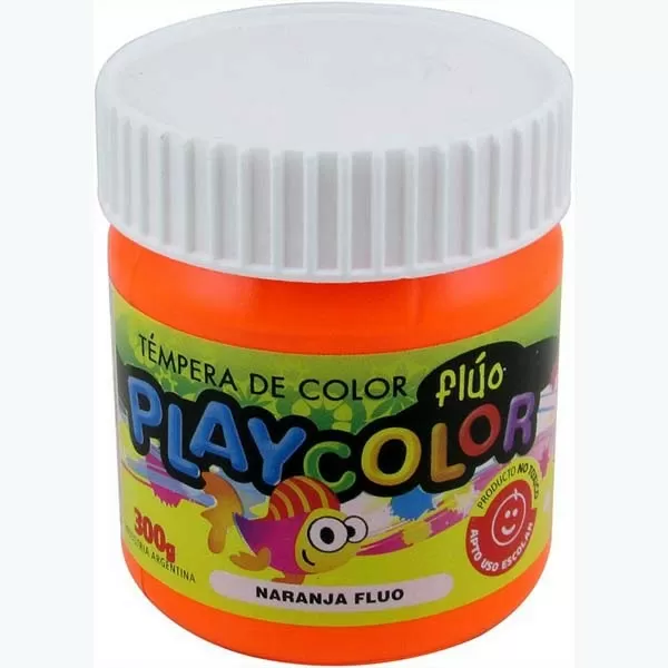 TEMPERA PLAYCOLOR POTE 300G NARANJA FLUO