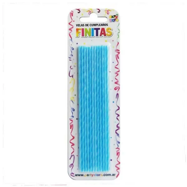 VELA FINITA TORNEADA CELESTE 17CM X 24U (VTSCE)