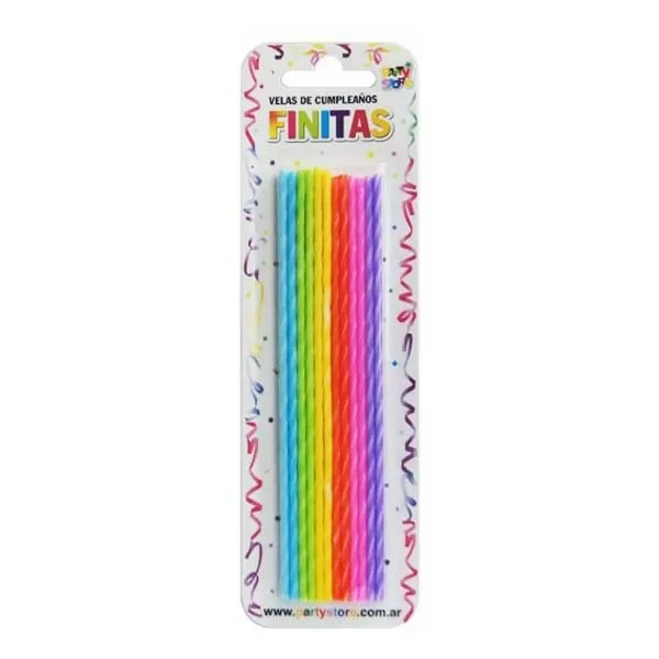 VELA FINITA TORNEADA MULTICOLOR 17CM X 24U (VTSMU)