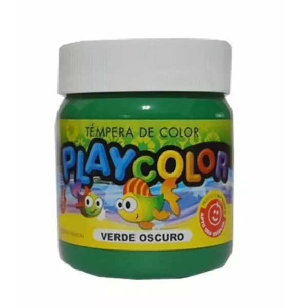 TEMPERA PLAYCOLOR POTE 300G VERDE OSCURO