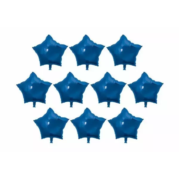 SET GLOBO ESTRELLA AZUL METAL 5 x 10u