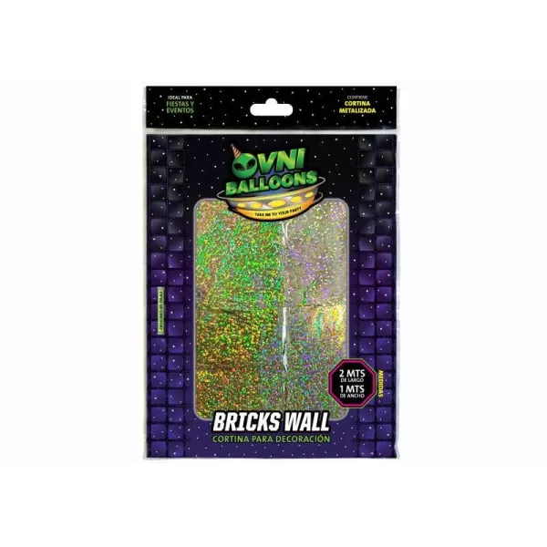 CORTINA BRICKS WALL OVNI 2MT X 1MT LASER ROSA GOLD