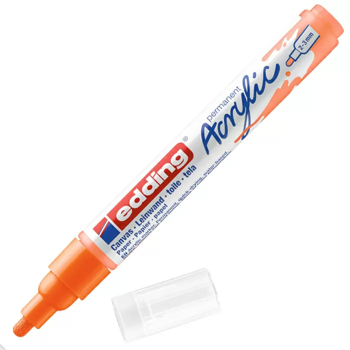 MARCADOR EDDING 5100 ACRILICO MEDIO NARANJA FLUO