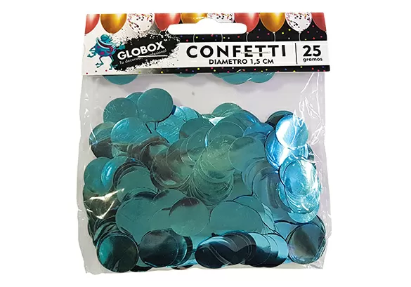 CONFETI PARA GLOBOS CELESTE 1.5CM X 20GR