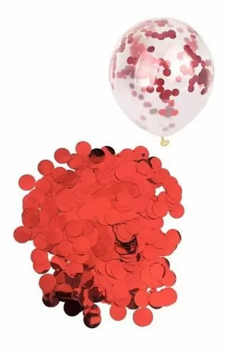 CONFETI PARA GLOBOS ROJO 1.5CM X 20GR